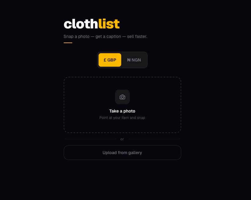 ClothList — AI-Powered Clothing Resale Listing Tool